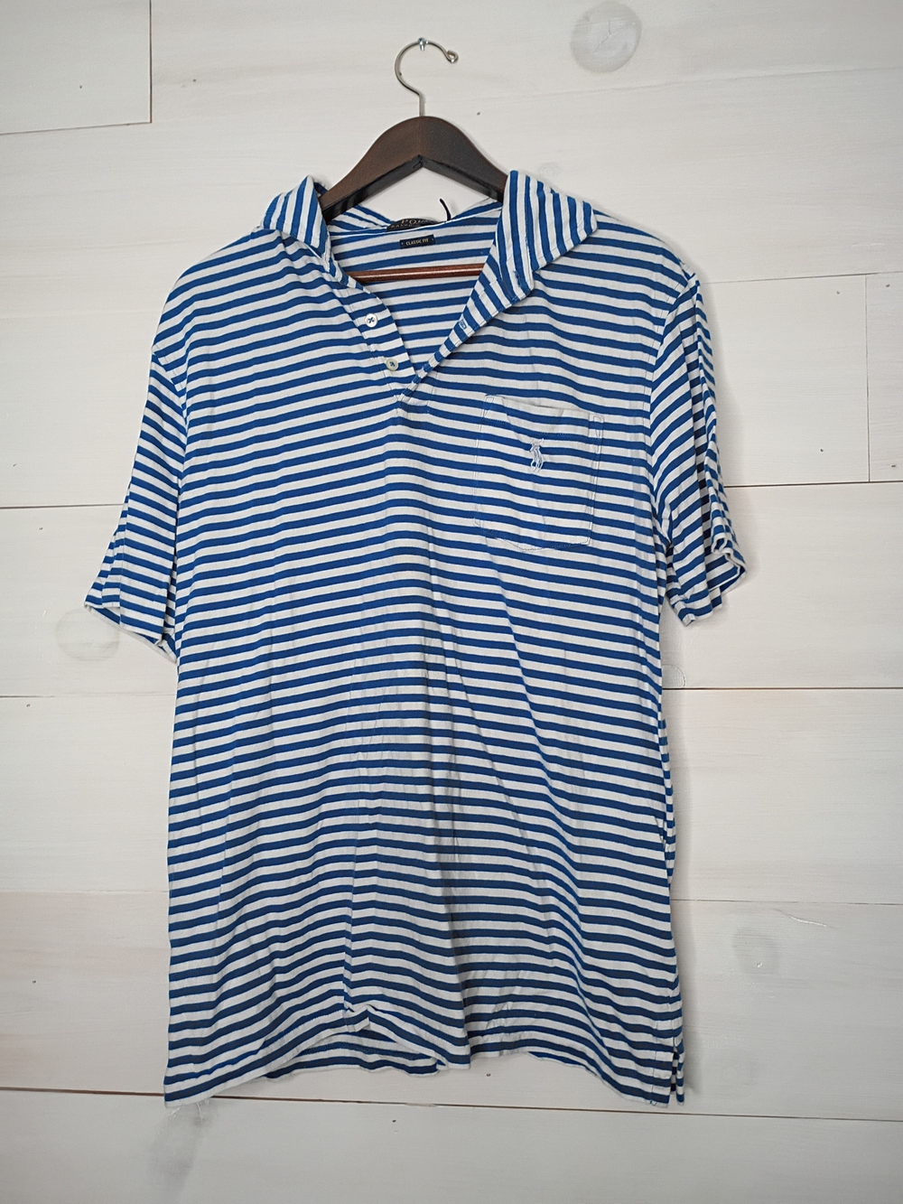 Polo Ralph Lauren Men's Classic Fit Striped Pocket Polo Shirt – Size L